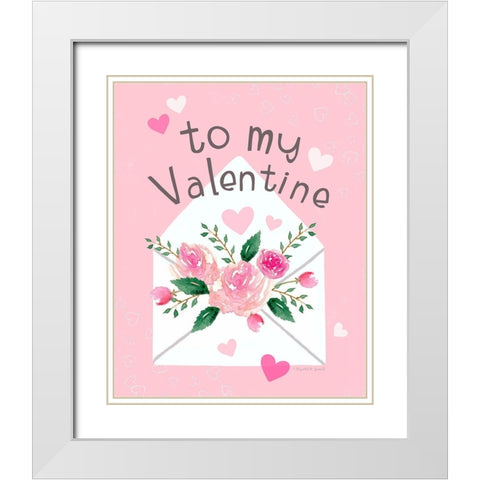 To My Valentine White Modern Wood Framed Art Print with Double Matting by Tyndall, Elizabeth