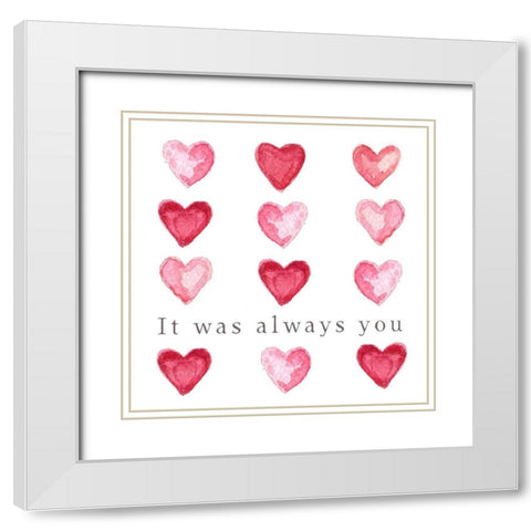 Always You White Modern Wood Framed Art Print with Double Matting by Tyndall, Elizabeth