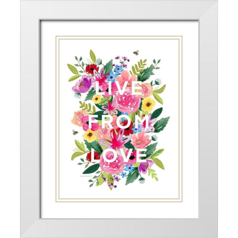 Live from Love White Modern Wood Framed Art Print with Double Matting by Tyndall, Elizabeth