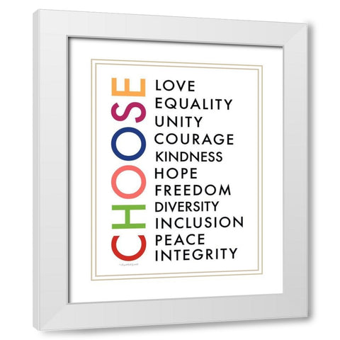 Choose Your Words White Modern Wood Framed Art Print with Double Matting by Tyndall, Elizabeth