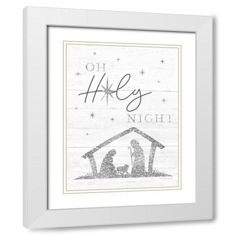 Oh Holy Night White Modern Wood Framed Art Print with Double Matting by Tyndall, Elizabeth