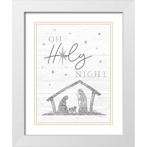 Oh Holy Night White Modern Wood Framed Art Print with Double Matting by Tyndall, Elizabeth