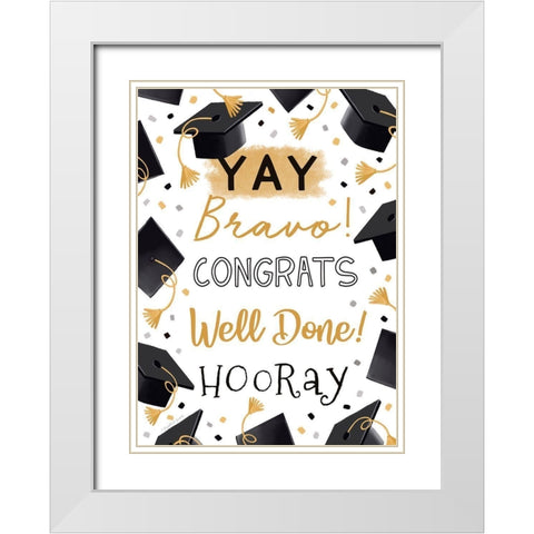 Congrats White Modern Wood Framed Art Print with Double Matting by Tyndall, Elizabeth