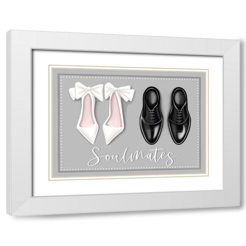 Soul Mates White Modern Wood Framed Art Print with Double Matting by Tyndall, Elizabeth