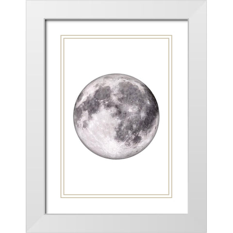 Moon Phases III White Modern Wood Framed Art Print with Double Matting by JJ Design House