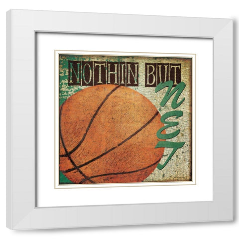 Nothin But Net White Modern Wood Framed Art Print with Double Matting by Moulton, Jo