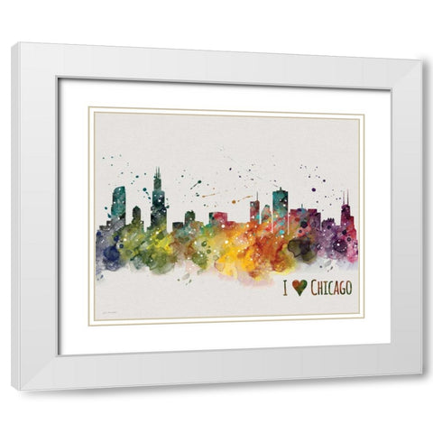Chicago White Modern Wood Framed Art Print with Double Matting by Moulton, Jo