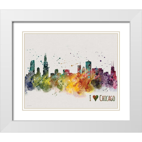 Chicago White Modern Wood Framed Art Print with Double Matting by Moulton, Jo