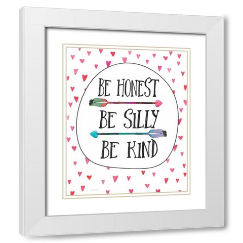 Kind White Modern Wood Framed Art Print with Double Matting by Moulton, Jo