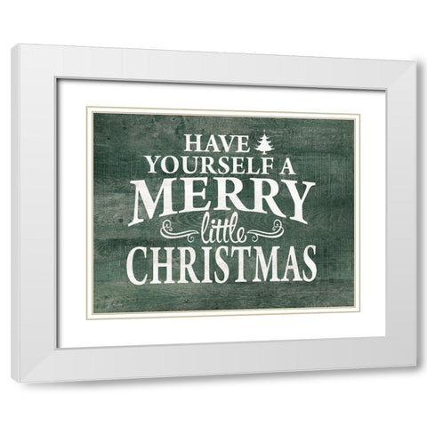 Merry Little Christmas White Modern Wood Framed Art Print with Double Matting by Moulton, Jo