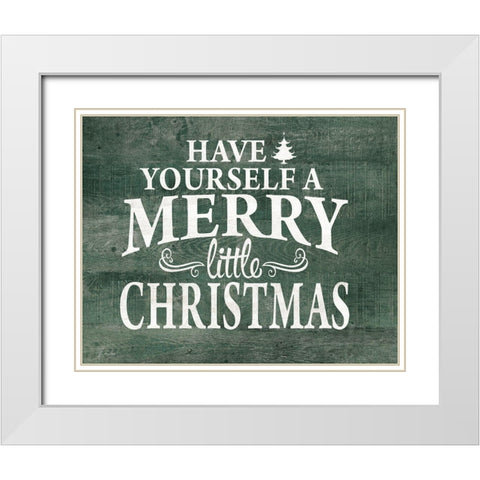 Merry Little Christmas White Modern Wood Framed Art Print with Double Matting by Moulton, Jo