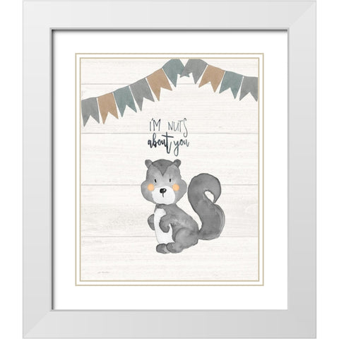 Im Nuts White Modern Wood Framed Art Print with Double Matting by Moulton, Jo