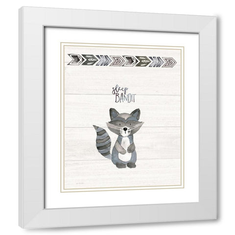 Sleep Bandit White Modern Wood Framed Art Print with Double Matting by Moulton, Jo