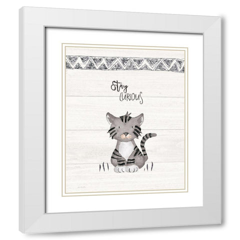 Stay Curious White Modern Wood Framed Art Print with Double Matting by Moulton, Jo