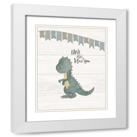 Rawr Means White Modern Wood Framed Art Print with Double Matting by Moulton, Jo