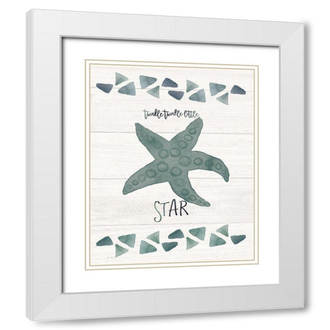 Twinkle Little Star White Modern Wood Framed Art Print with Double Matting by Moulton, Jo