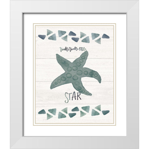 Twinkle Little Star White Modern Wood Framed Art Print with Double Matting by Moulton, Jo