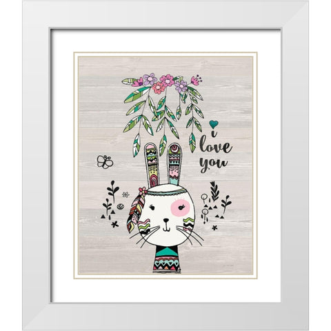 I Love You White Modern Wood Framed Art Print with Double Matting by Moulton, Jo