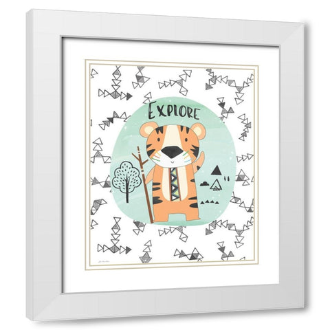 Explore Tiger White Modern Wood Framed Art Print with Double Matting by Moulton, Jo