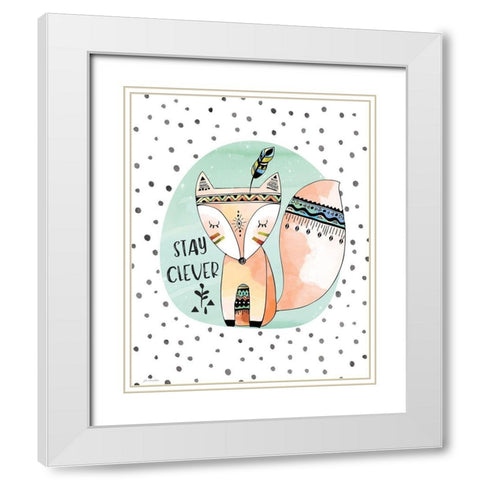 Clever Fox White Modern Wood Framed Art Print with Double Matting by Moulton, Jo