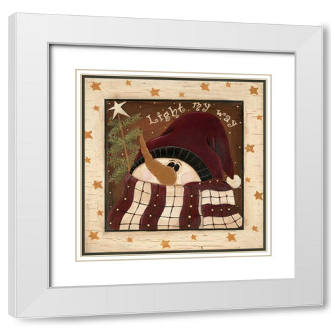 Light My Way White Modern Wood Framed Art Print with Double Matting by Moulton, Jo
