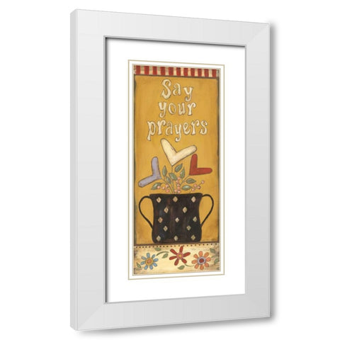 Say Your Prayers White Modern Wood Framed Art Print with Double Matting by Moulton, Jo