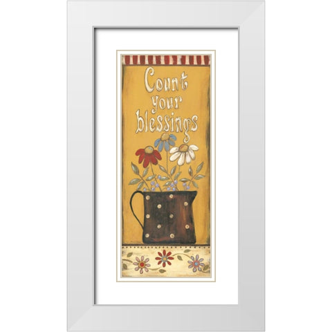 Count Your Blessings White Modern Wood Framed Art Print with Double Matting by Moulton, Jo