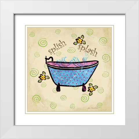 Splish Splash White Modern Wood Framed Art Print with Double Matting by Moulton, Jo
