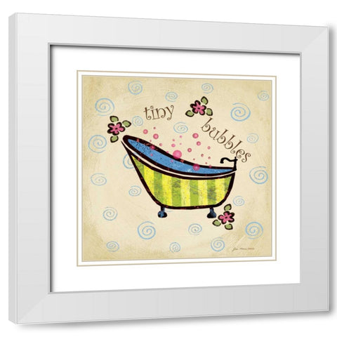 Tiny Bubbles White Modern Wood Framed Art Print with Double Matting by Moulton, Jo