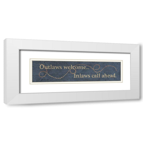 Outlaws White Modern Wood Framed Art Print with Double Matting by Moulton, Jo