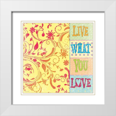 Live Love White Modern Wood Framed Art Print with Double Matting by Moulton, Jo