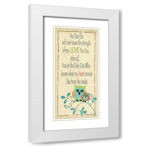 Owl Love You White Modern Wood Framed Art Print with Double Matting by Moulton, Jo