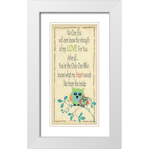 Owl Love You White Modern Wood Framed Art Print with Double Matting by Moulton, Jo