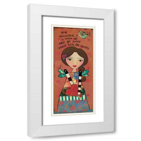 Guardian Angel V White Modern Wood Framed Art Print with Double Matting by Moulton, Jo