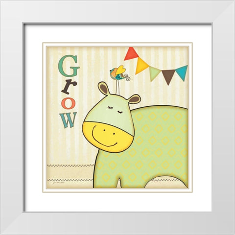 Grow White Modern Wood Framed Art Print with Double Matting by Moulton, Jo