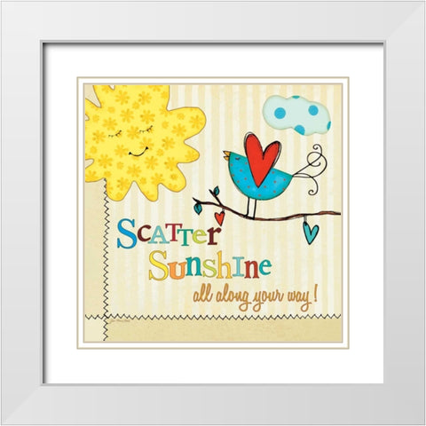 Sunshine White Modern Wood Framed Art Print with Double Matting by Moulton, Jo