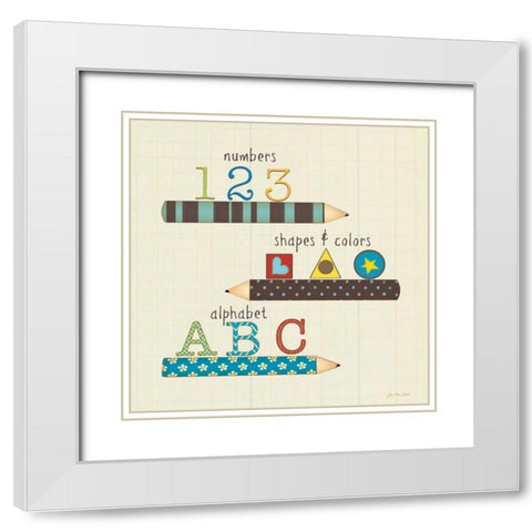 School Basics White Modern Wood Framed Art Print with Double Matting by Moulton, Jo