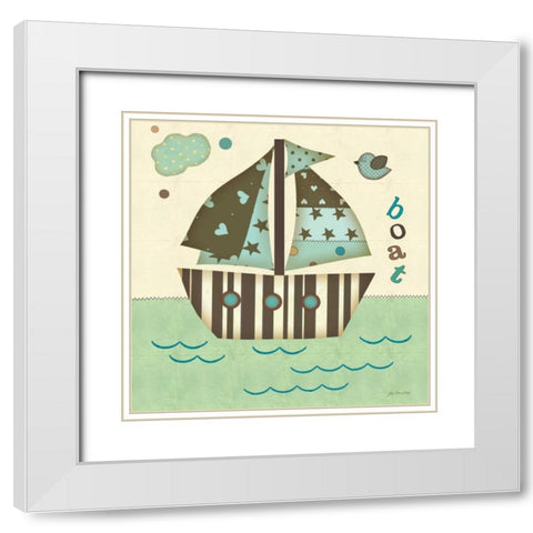 Boat East White Modern Wood Framed Art Print with Double Matting by Moulton, Jo
