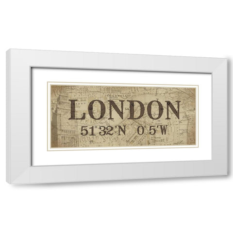 Lattitude and Longitude White Modern Wood Framed Art Print with Double Matting by Moulton, Jo