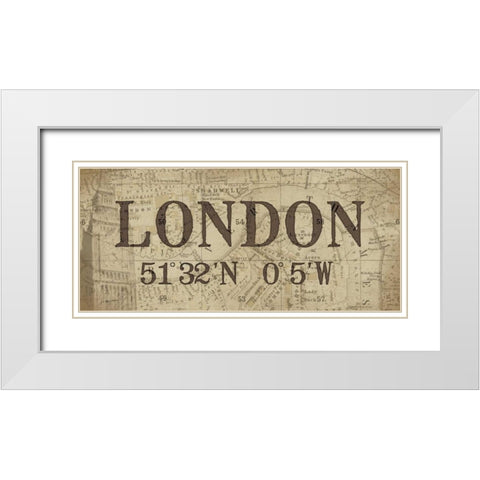 Lattitude and Longitude White Modern Wood Framed Art Print with Double Matting by Moulton, Jo