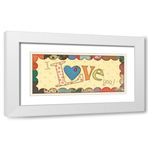 I Love You White Modern Wood Framed Art Print with Double Matting by Moulton, Jo