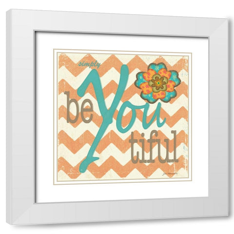 beYOUtiful White Modern Wood Framed Art Print with Double Matting by Moulton, Jo