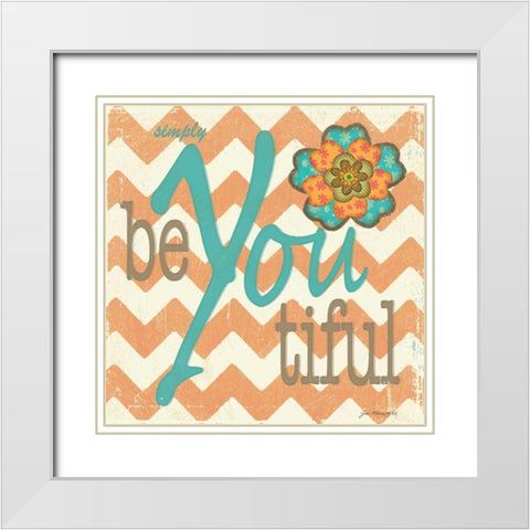 beYOUtiful White Modern Wood Framed Art Print with Double Matting by Moulton, Jo