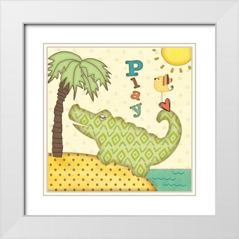 Gator White Modern Wood Framed Art Print with Double Matting by Moulton, Jo