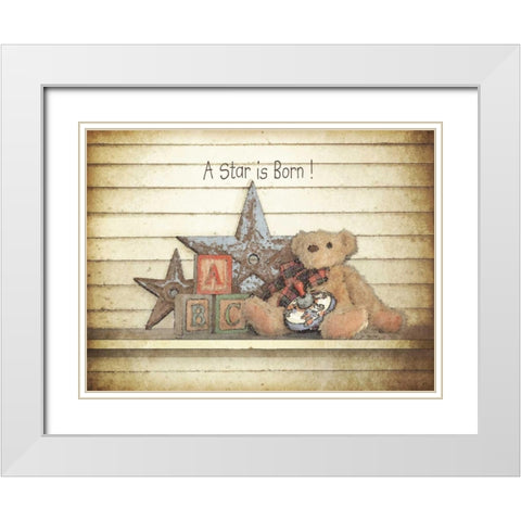 A Star is Born White Modern Wood Framed Art Print with Double Matting by Moulton, Jo
