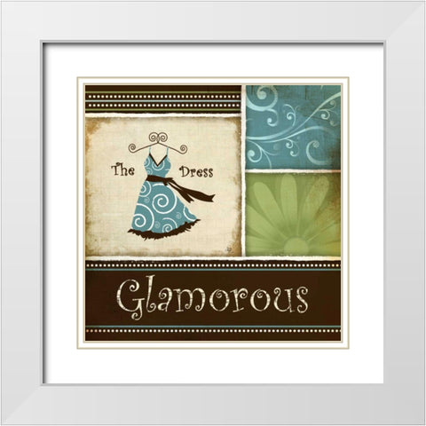 Glamorous White Modern Wood Framed Art Print with Double Matting by Pugh, Jennifer