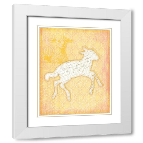 Lamb White Modern Wood Framed Art Print with Double Matting by Pugh, Jennifer