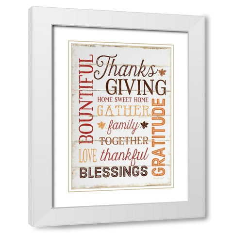Thanksgiving White Modern Wood Framed Art Print with Double Matting by Pugh, Jennifer