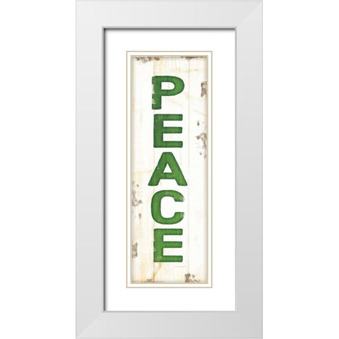 Peace Christmas White Modern Wood Framed Art Print with Double Matting by Pugh, Jennifer