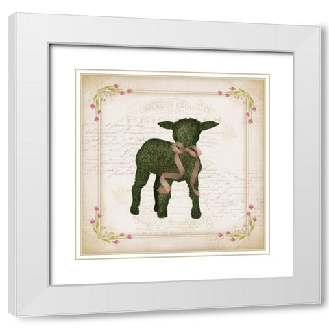Lamb White Modern Wood Framed Art Print with Double Matting by Pugh, Jennifer